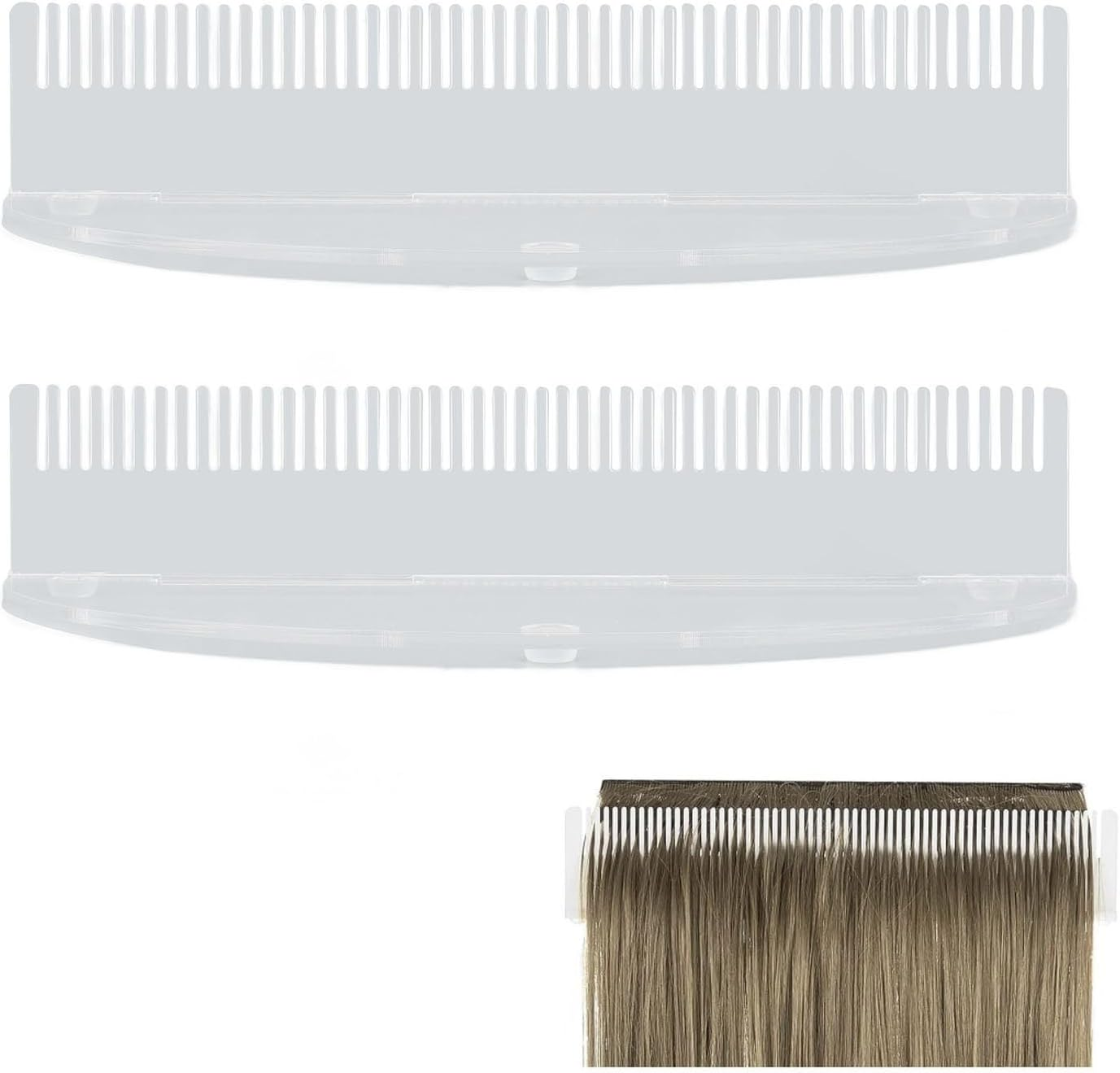 Hair Extension Holder, Portable Hair Extension Hanger, Reusable Hairpiece Storage Rack for Washing Drying Coloring Styling Weaving (Transparent) image number 5