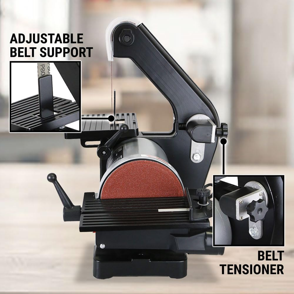 Vertical Belt & Disc Sander Combo Bench Grinder 350W 25Mm Linisher 125Mm Sanding image number 3