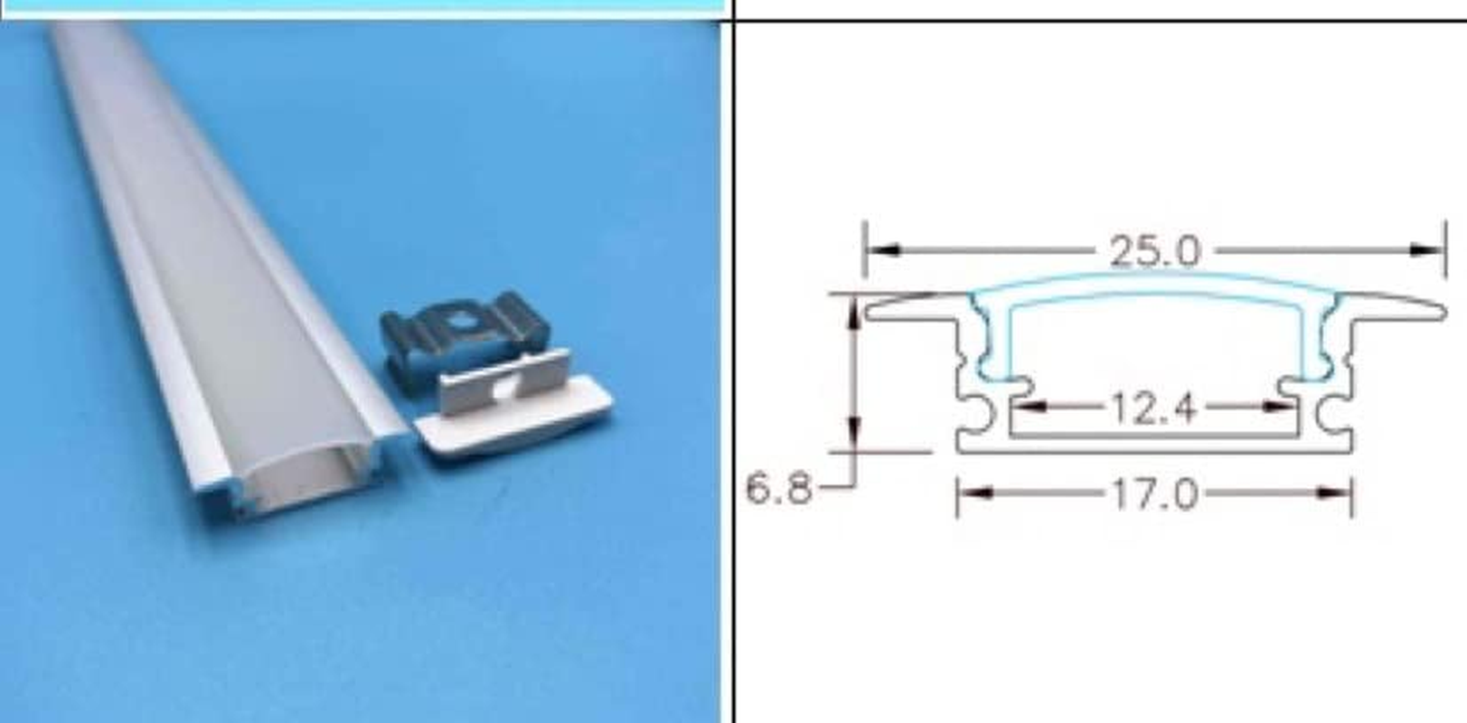 20 PCS X 1M YW Style LED Aluminium Channel Profile Holder for LED Strip Light 1M Bar Lamp image number 5