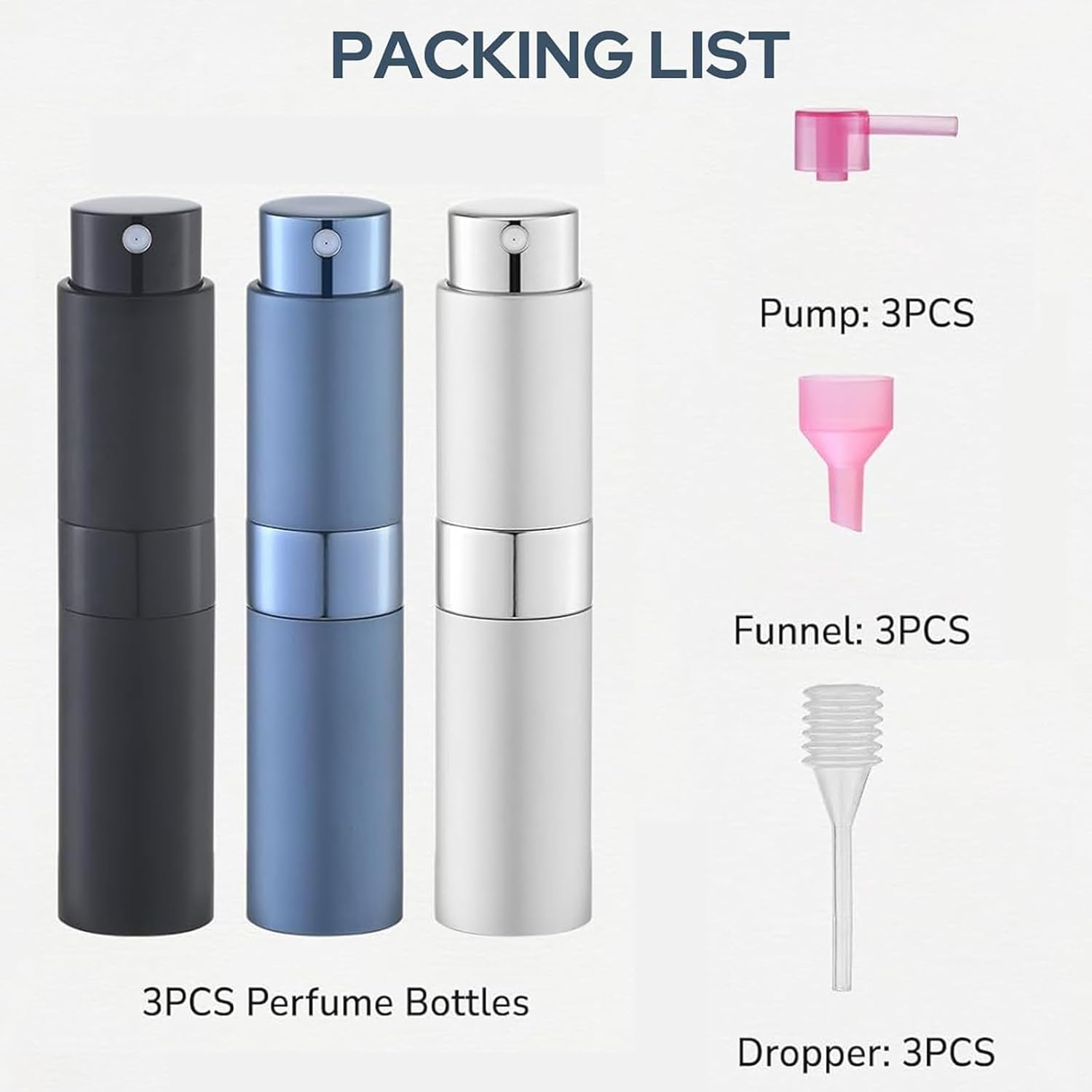 Perfume Atomizer Travel Bottle Refillable: Cologne Sprayer Portable for Men - Mini Spray Empty for Refill - 8Ml Small Size Blue image number 4