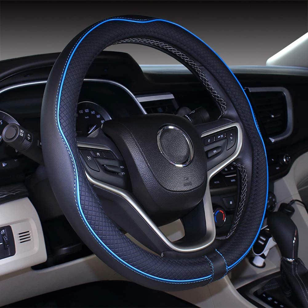 19 Inch Steering Wheel Cover for Big Trucks (19'', Black Blue)