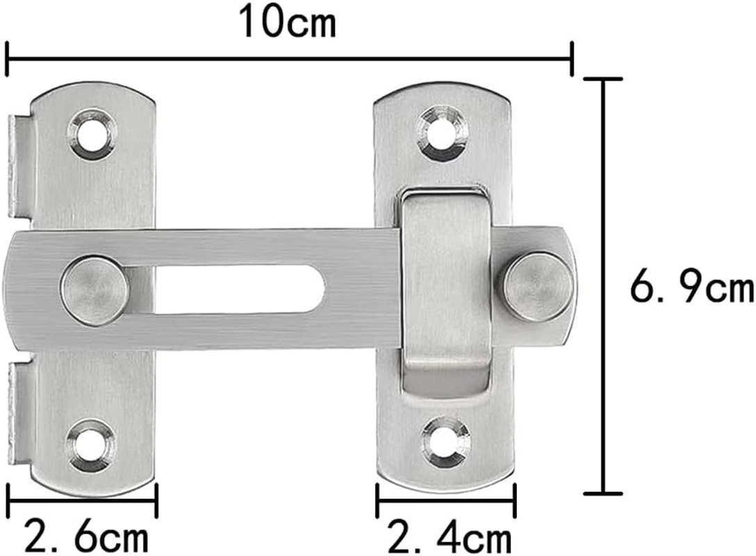 Flip Door Latch, 4 Inch Stainless Steel Barn Sliding Safety Door Bolt Latch for Indoor and Outdoor Use (Silver) image number 3
