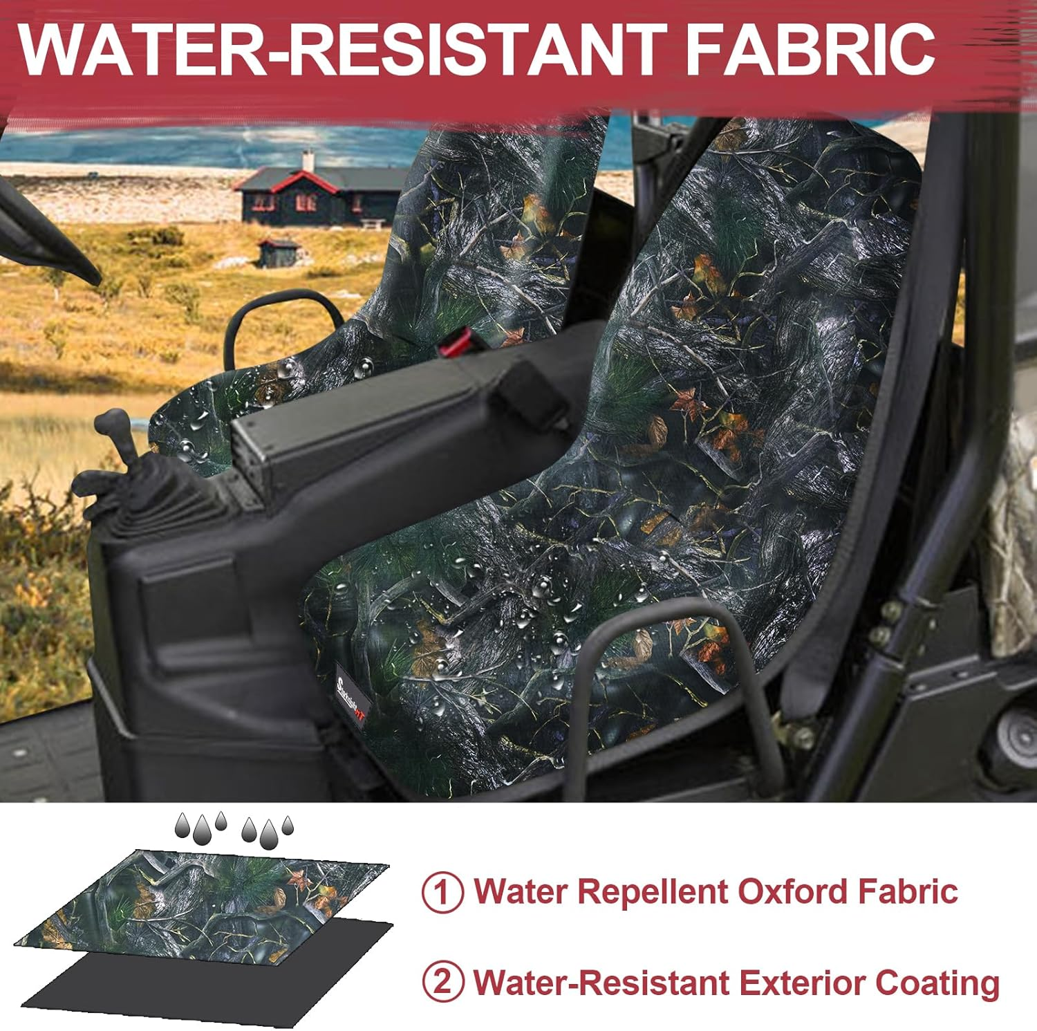 Starknightmt UTV Rhino Seat Covers, Waterproof 1680D Seat Covers Compatible with Rhino 700 660 450 2004-2021 Rhino Accessories Bucket Seat Cover image number 2