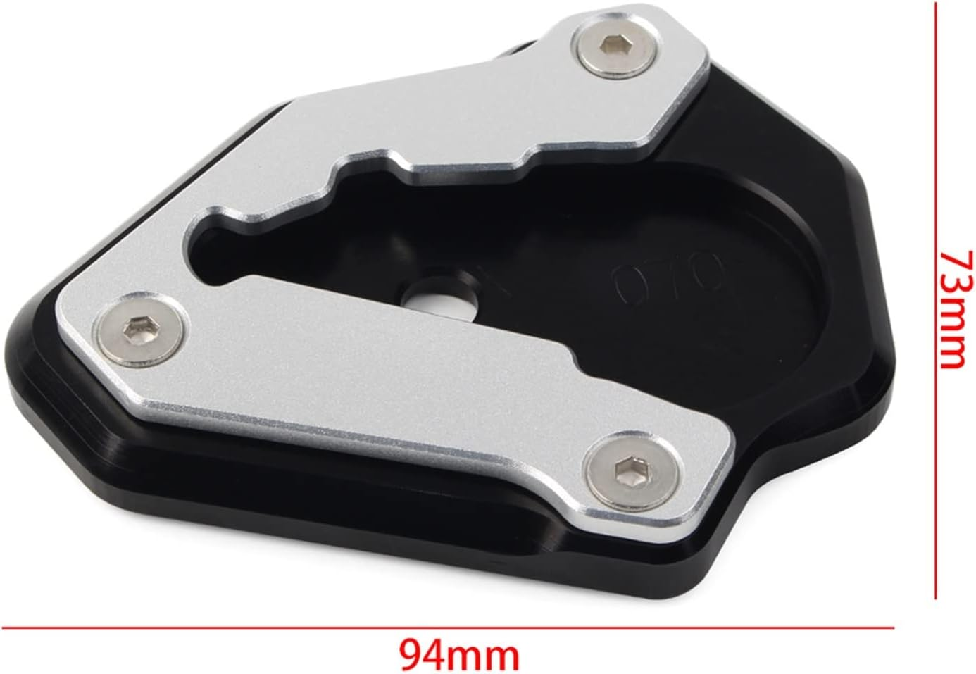 KANGYEBAIHUODIAN Fit for Ducati 848 1098 1198 Motorbike Side Stand Enlarger Plate Kickstand Pad Aluminum Motorcycle Parts (Color : Black) image number 4