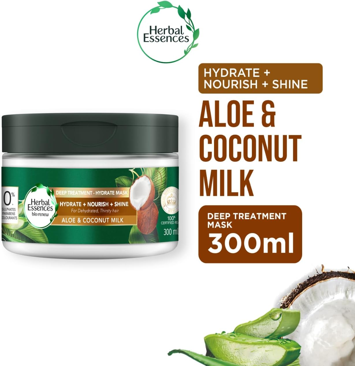 Herbal Essences Bio Renew Hair Mask Deep Hydrate Coconut Milk & Aloe 300Ml Condi