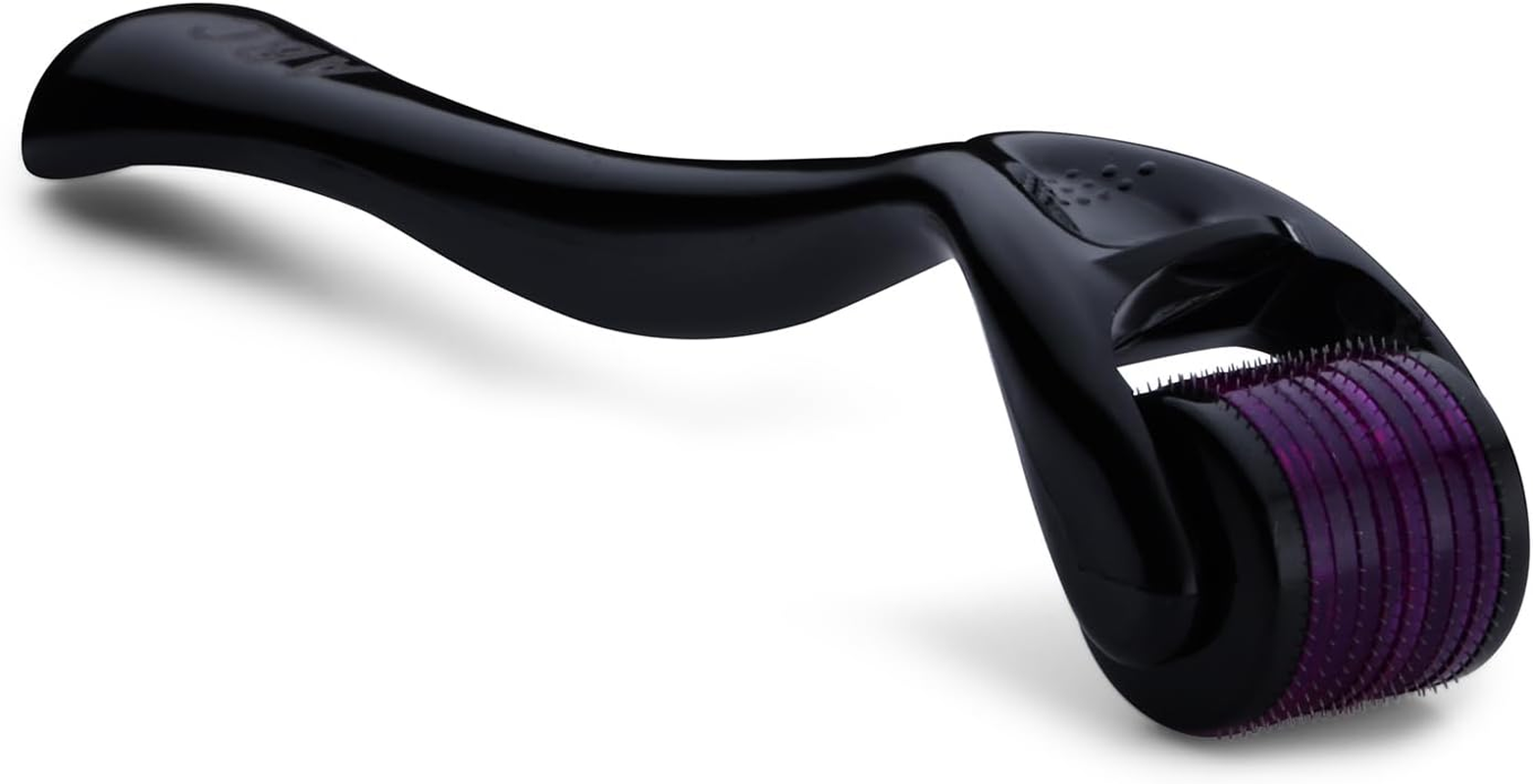 ABC Derma Roller System for Hair Growth 0.50 Mm with 540 Titanium Needles | Efficient System for Anti-Agening Skin Regenaration, Repairs Damaged Hair, Activates Hair Follicles| Easy to Use, Black