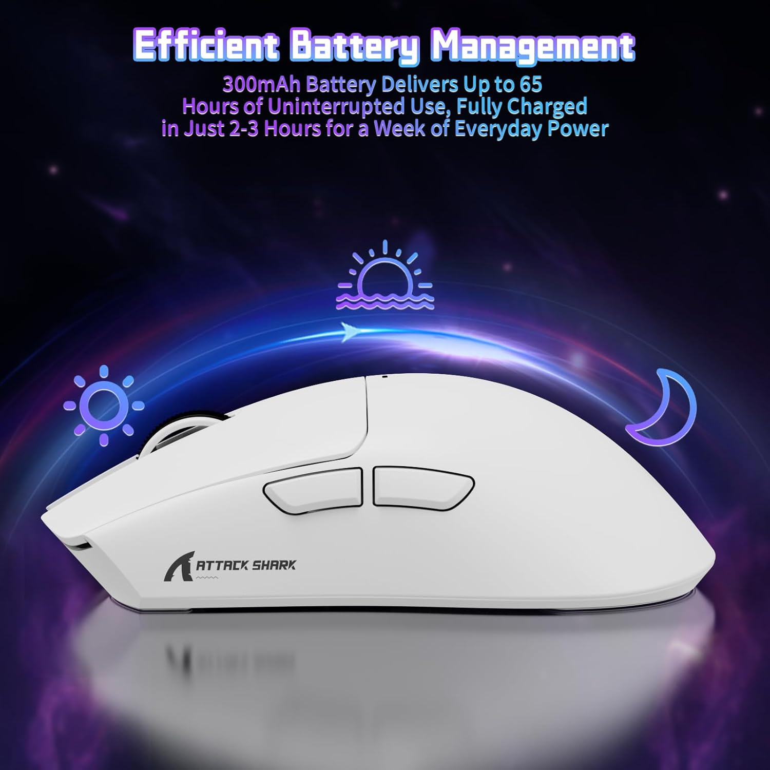 ATTACK SHARK X11SE Gaming Mouse (White) image number 6