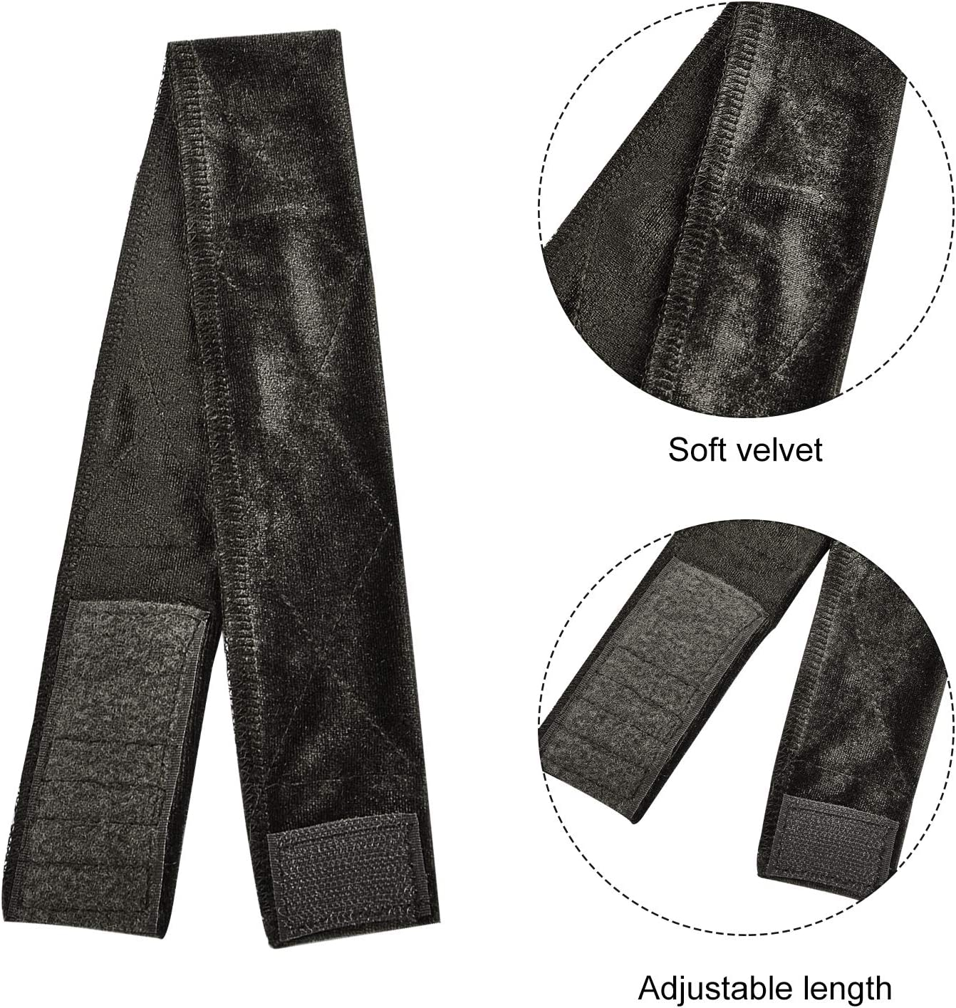 WILLBOND 10 Pieces Velvet Wig Grip Band Flexible Velvet Wigs Headband Non Slip Adjustable Grip Headband for Women Men image number 2