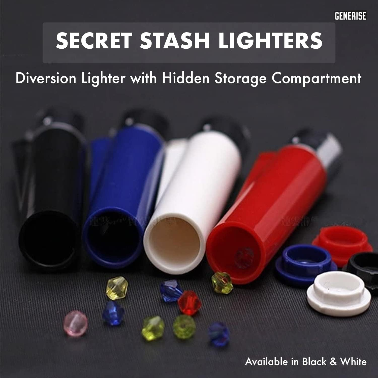 Genrise Stash Lighter Secret Stash Diversion Lighter with Hidden Storage Secret Compartment Safe for Diversion and Hiding Private Items at Home, Festivals, Car, Travel Etc (Black) image number 5