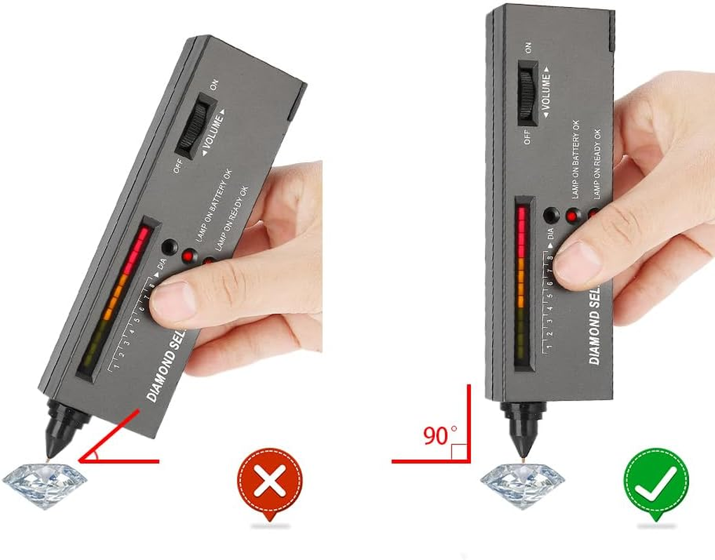 Diamond Tester, Professional Jewellery Drill Pen Testers Jeweler'S Test Equipment Set High Accuracy Movable for Diamonds Sapphire Ruby Crystal Agate Gemstones Discriminator Precision Tool Black image number 2