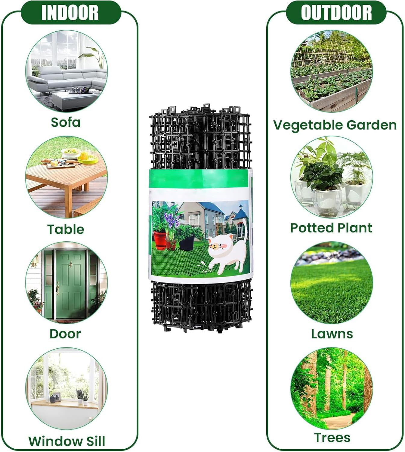 Vsgaalge 6.5FT Cat Repellent Mat with Spikes Outdoor Cat Deterrent Mat Indoor Prickle Spike Strips for Animals for Keep Pet off Couch Furniture Garden Fence Yard image number 3