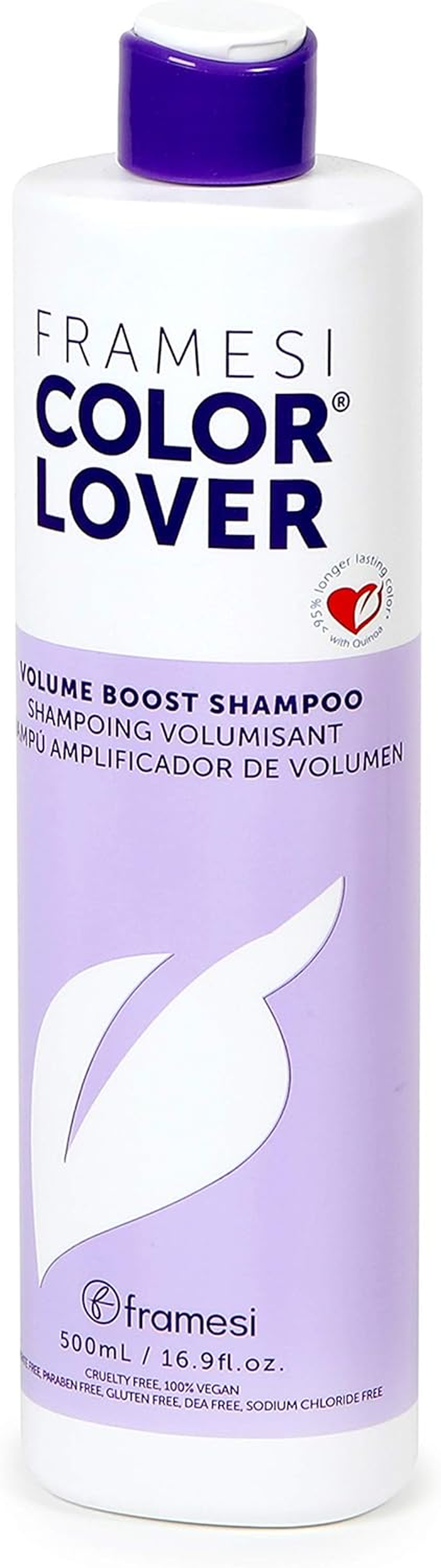 Framesi Color Lover Volume Boost Shampoo, 16.9 Fl Oz, Sulfate Free Shampoo, Color Treated Hair