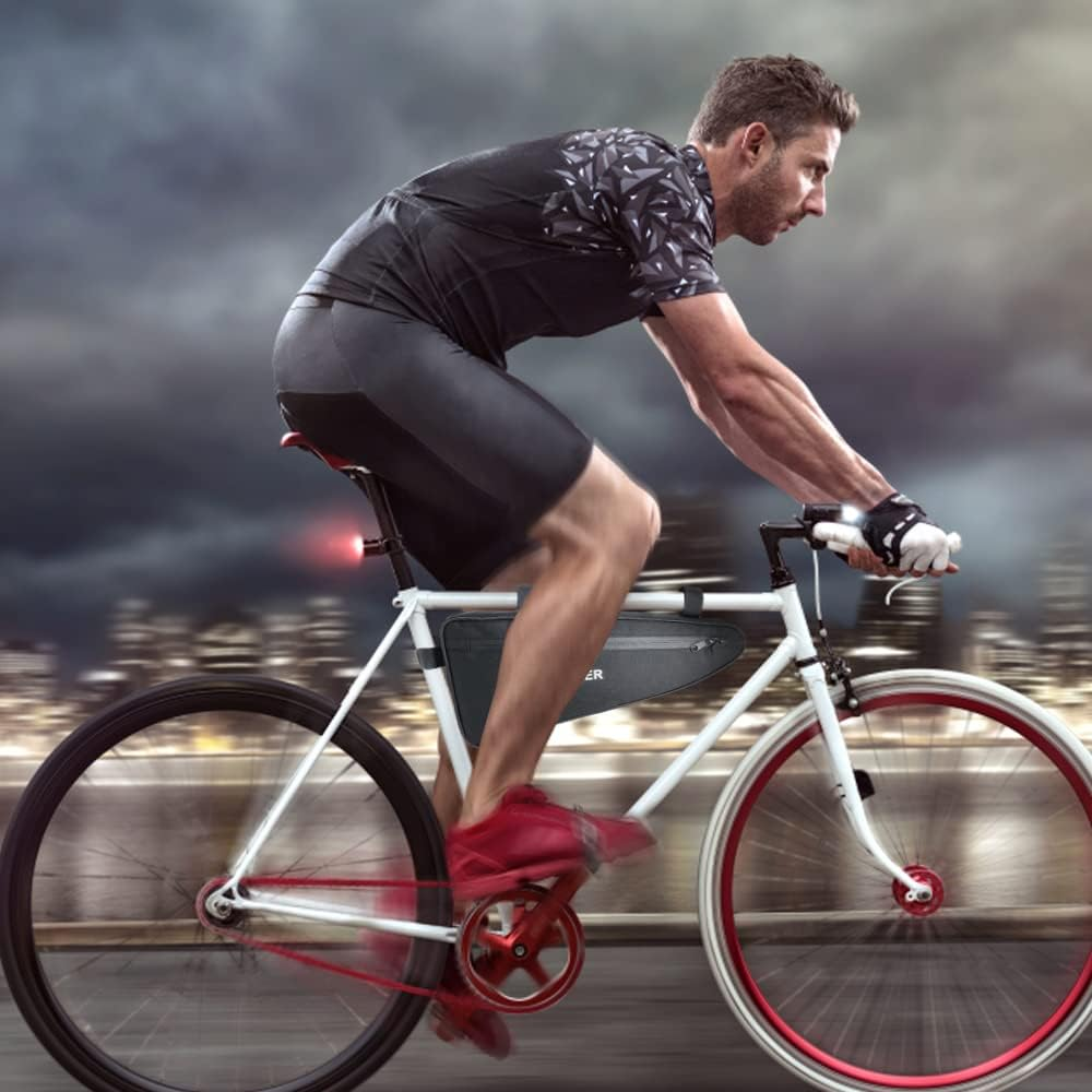 Kytpyi Bike Frame Bag, Bike Bag, 2L Large Capacity Bike Triangle Frame Bag, Waterproof Reflective Bicycle Handlebar Front Tube Saddle Storage Bag, Bike Triangle Bag for Mountain Bike Road Bike image number 5