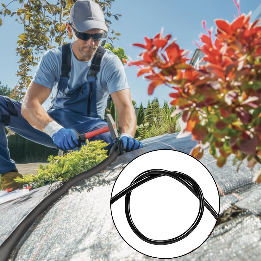 Joyzan Garden Watering Tube, I.D 4Mm/O.D 6Mm Blank Distribution Tubing Drip Irrigation Hose Water Tube Line Heavy Duty Supply Pipe DIY for Lawn Agriculture Hydroponics Misting System Automatic Black image number 5