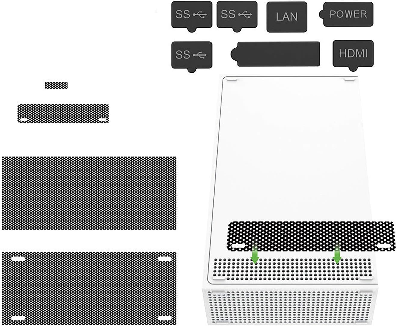 Dust Plugs Compatible with Xbox Series S, Dust Filter Kit Compatible with Xbox Series S, Include 8 Silicone Series S Dust Protector and 2 PVC Series S Mesh Filter Covers - White Series S image number 6