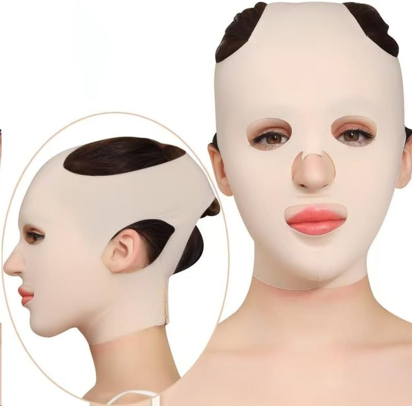 Facial Slimming Strap，Facial Slimming Mask Chin Strap Three Dimensional V Shaped Face Slimming Belt Eliminates Sagging Skin and Improves Contour (Colour of Skin, One Size) image number 2