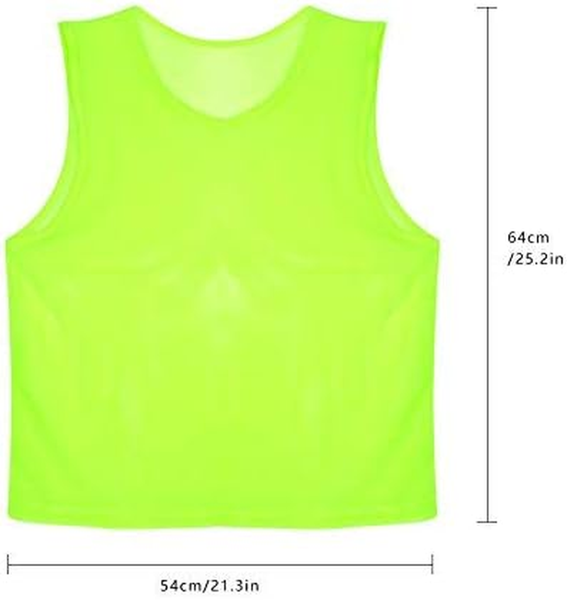 12 Pack Mesh Scrimmage Training Vests Football Vest Breathable Adults Jerseys Bibs for Volleyball Soccer Basketball (Green)