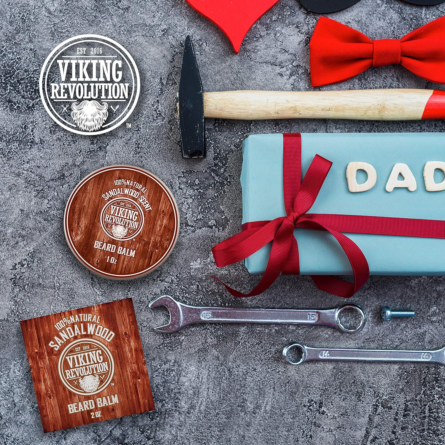 Viking Revolution - Beard Balm - Argan & Jojoba Oils - Styles, Strengthens & Softens - Gifts for Men - Sandalwood - 57 G image number 5