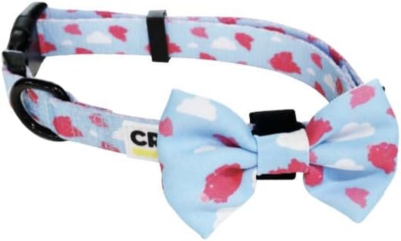 Croci Flying Pigs Nylon Adjustable Dog Collar with Removable Bow Tie Small 28-44 X 1.5 Cm