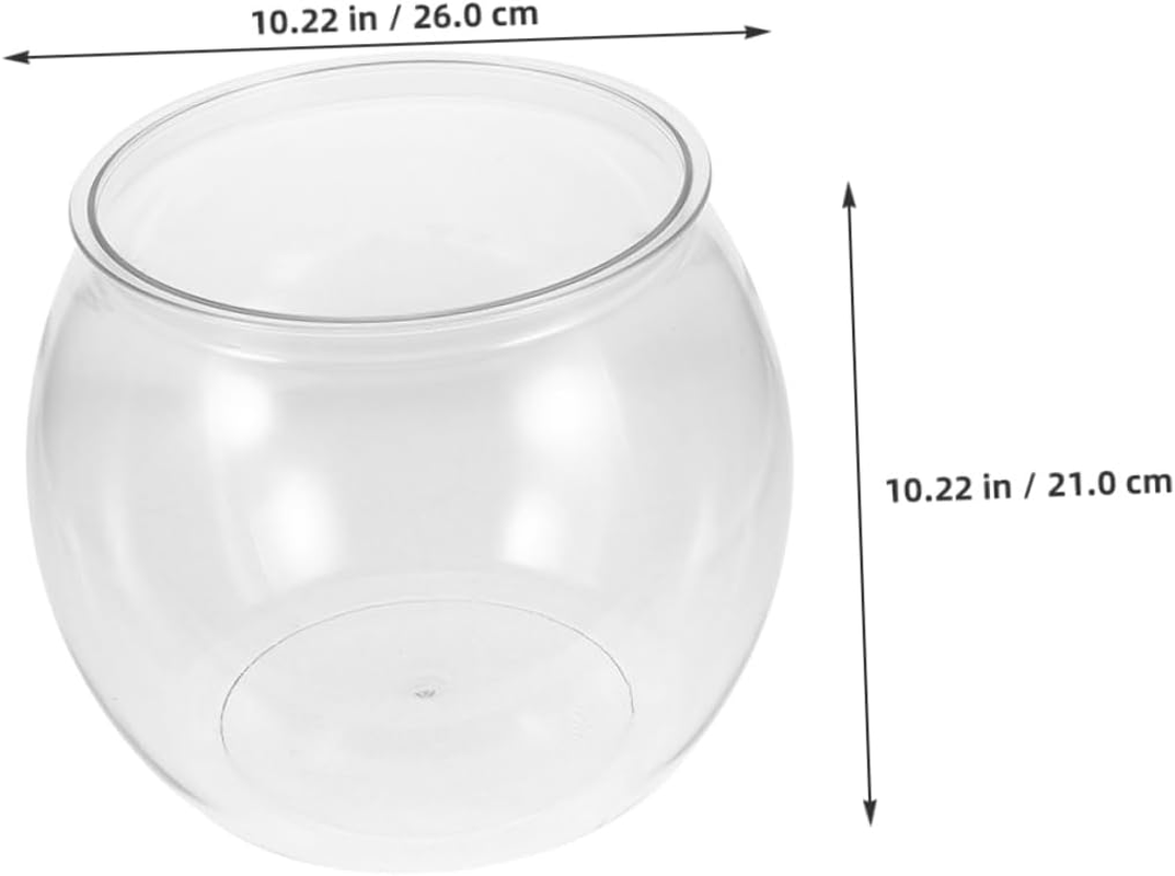 Abaodam Compact Transparent Desktop Aquarium Tank for Goldfish and Small Turtles Break Resistant Plastic Fish Bowl with Clear View for Office and Home Use Multi Function Small Aquatic Pet