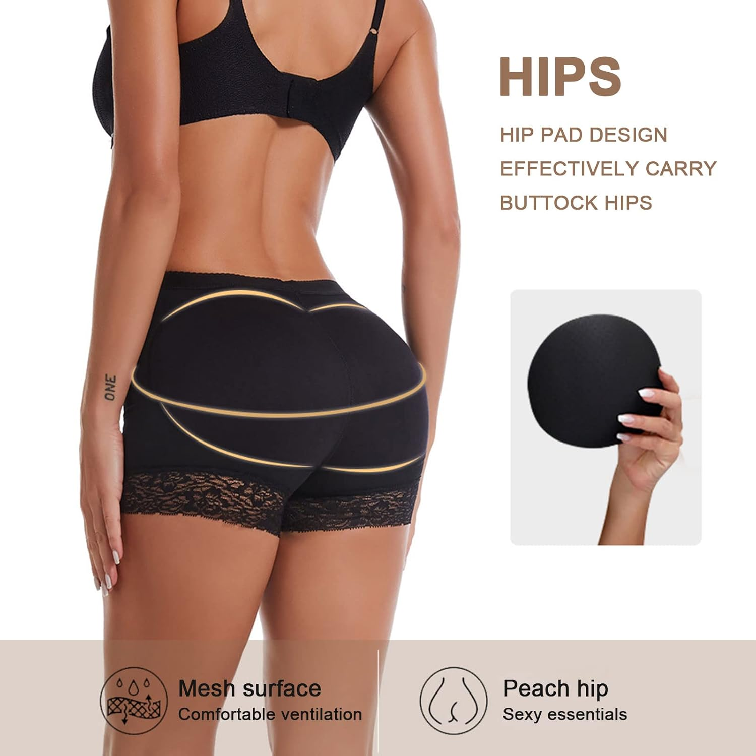 Butt Lifter Panties for Women &ndash; Hip Dip Shapewear with Lace Padded Design, Seamless & Skin-Friendly image number 4