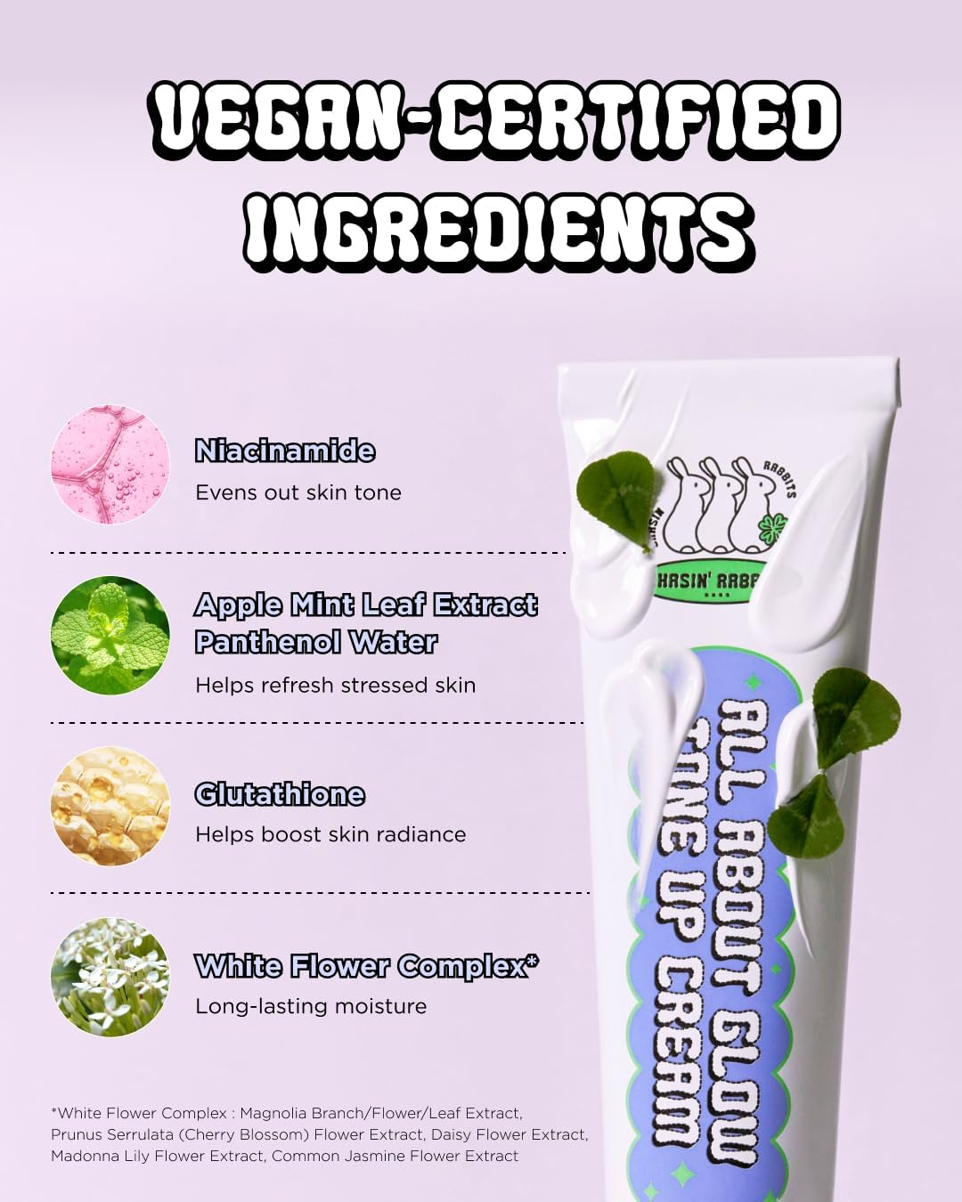 CHASIN' RABBITS All about Glow Tone-Up Cream 1.69 Fl. Oz, Natural Makeup Base, Dewy Hydration, Long Lasting Makeup with Soft Texture, Korean Beauty image number 2