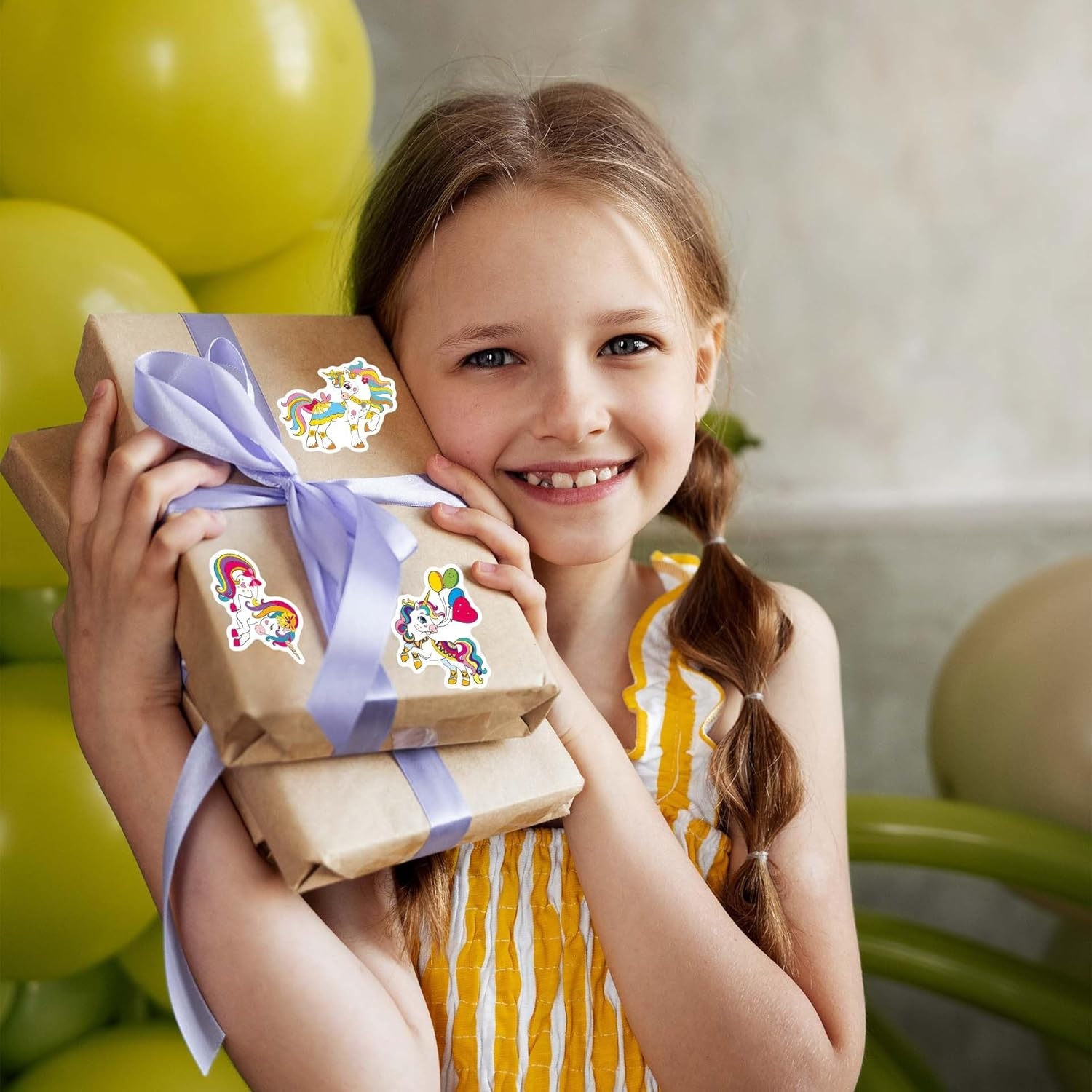 Shalve 32 Sheets Unicorn Stickers 420 PCS Cute Waterproof Stickers Wall Decal Self Adhesive Decals Party Birthday Invitations Envelopes Decorations Party Goodie Gifts Bags Decor School Class Rewards image number 6