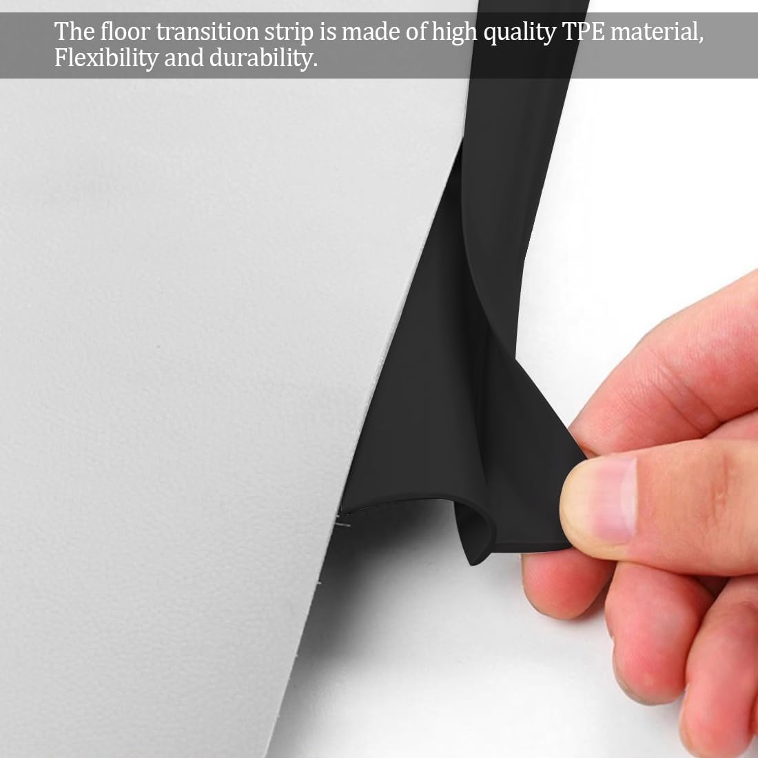 Flexible Carpet Edge Trim Strip,10 Ft Self-Adhesive Carpet Trim Strip,Flexible Rug Edge Protector for Doorway,Black - Black image number 4