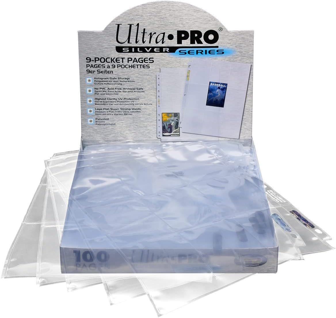 Ultra Pro 9-Pocket Silver Series Pages for Standard Size Cards