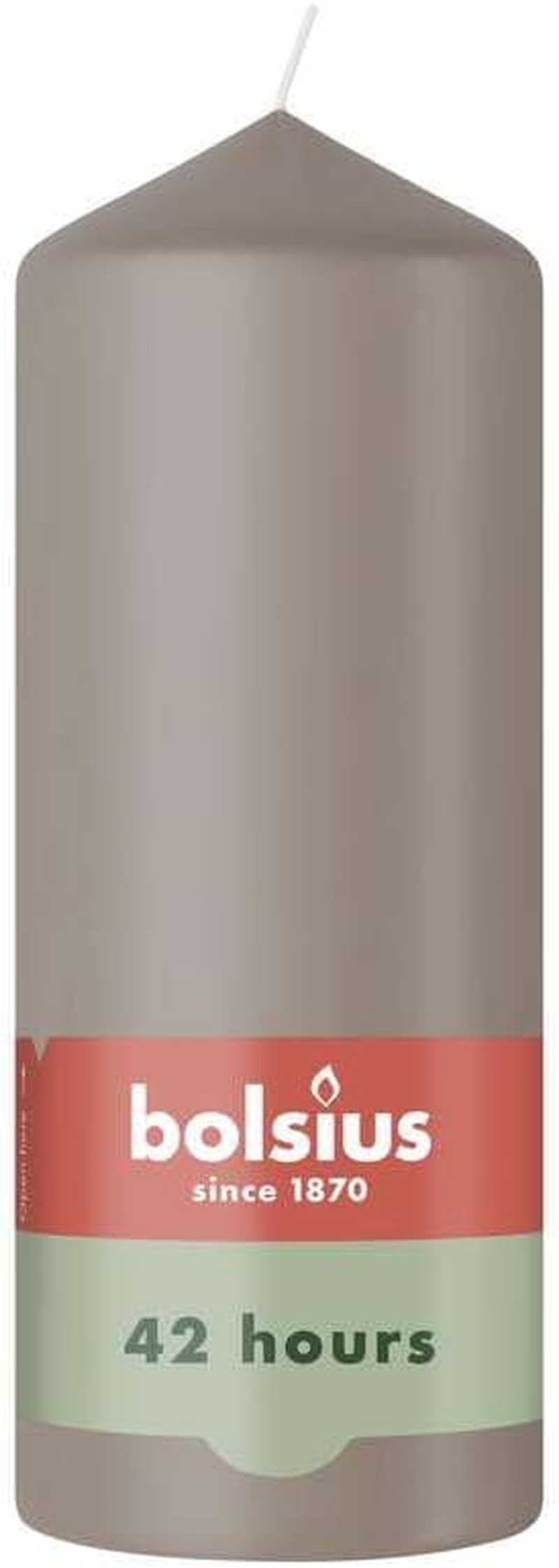 Bolsius - Pillar Candle - Taupe - 15 Cm - Burning Time 42 Hours - with Natural Extracts - Natural Plant Wax - without Palm Oil image number 1