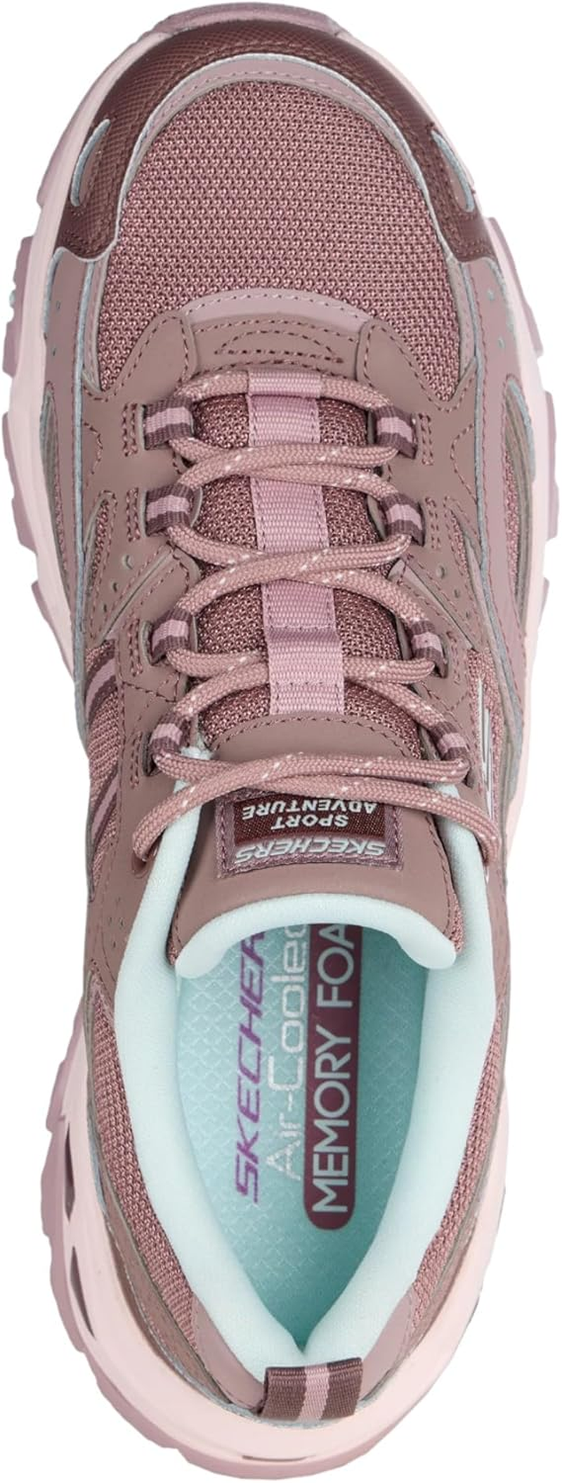 Skechers Womens D'Lites Hiker Echo Lake Dark Mauve Trail Hiking Athletic Shoes image number 2