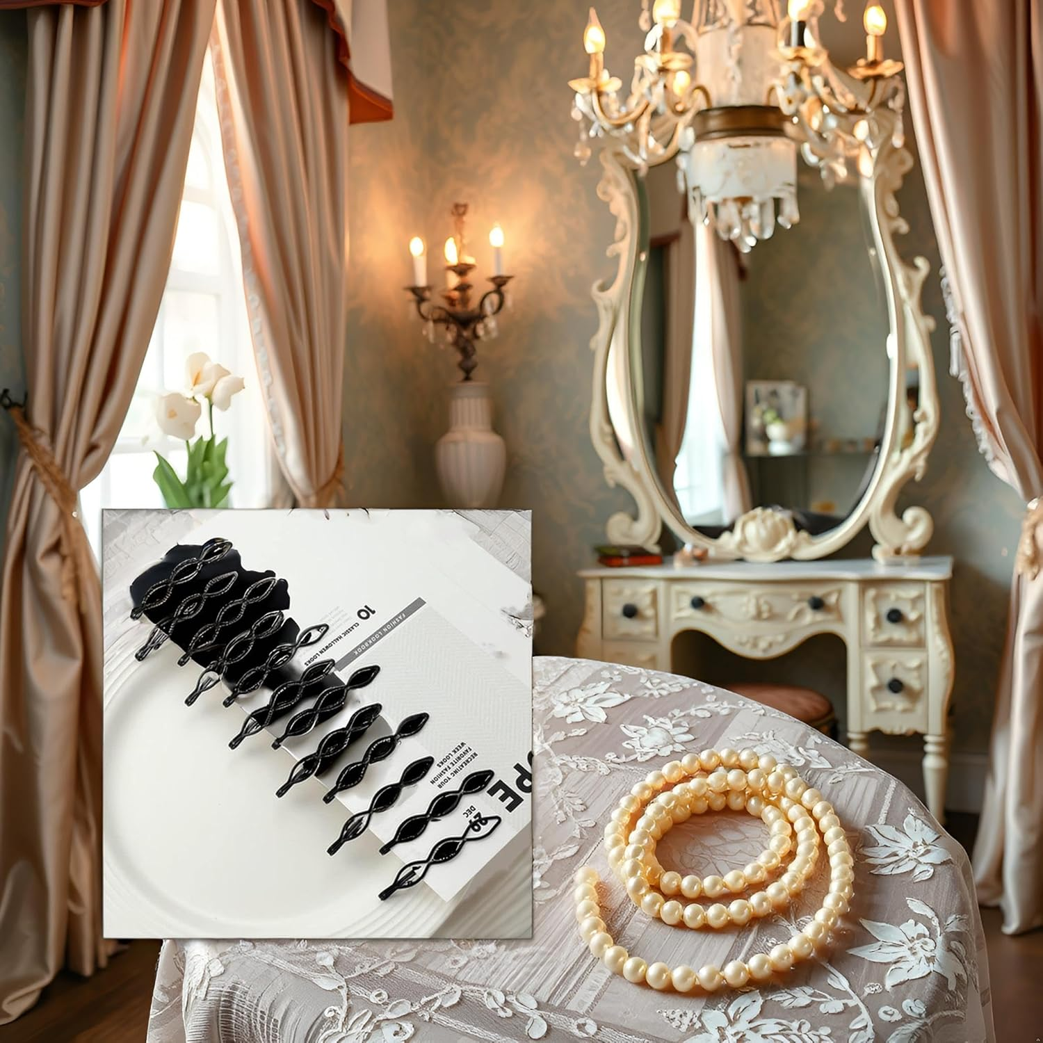 Pack of 12 Black Vintage Hair Pins Mini Bobby Pins Fashion BB Clip Invisible Pony Clip Small Bobby Pins for Women and Girls Decorative Wedding Delicate Accessories Headwear Hair Accessories image number 1