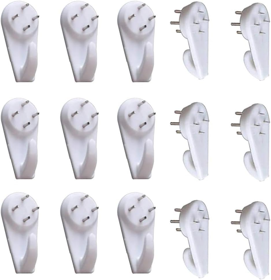 20PCS White Powerful Concrete Hard Wall Drywall Picture Hooks Non-Trace Hanging Hook Traceless Nail Plastic Wall Hook for Picture Photo Frame Clock Hangers(5Cm/1.97 Length) image number 3