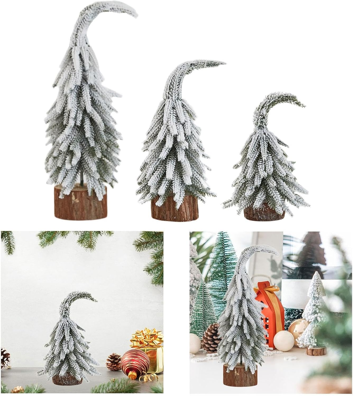 3X Tabletop Artificial Christmas Trees Small Xmas Trees Mini Christmas Trees for Party Supplies image number 2