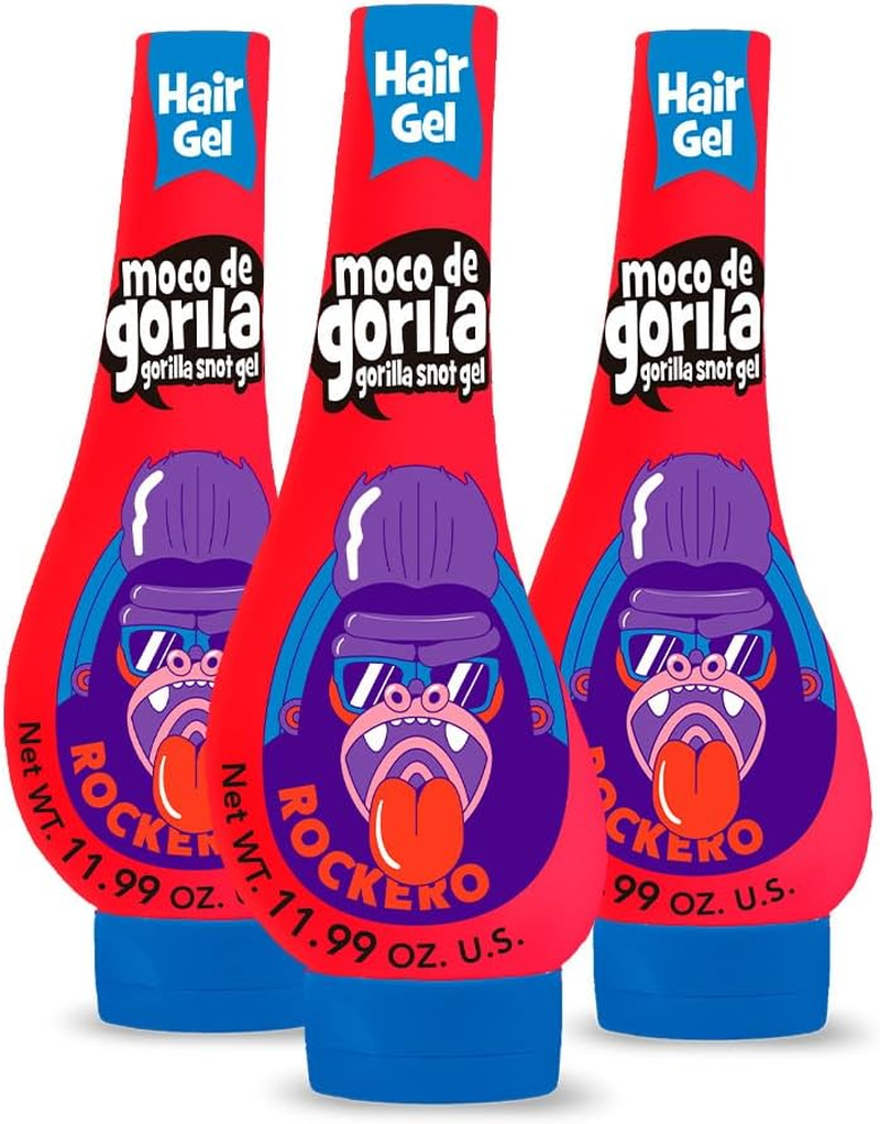 Moco De Gorila Galan Hair Styling Gel, Reactivatable with Water, Long-Lasting Hold, 3-Pack of 11.99 Oz Each, 3 Squeezable Bottles