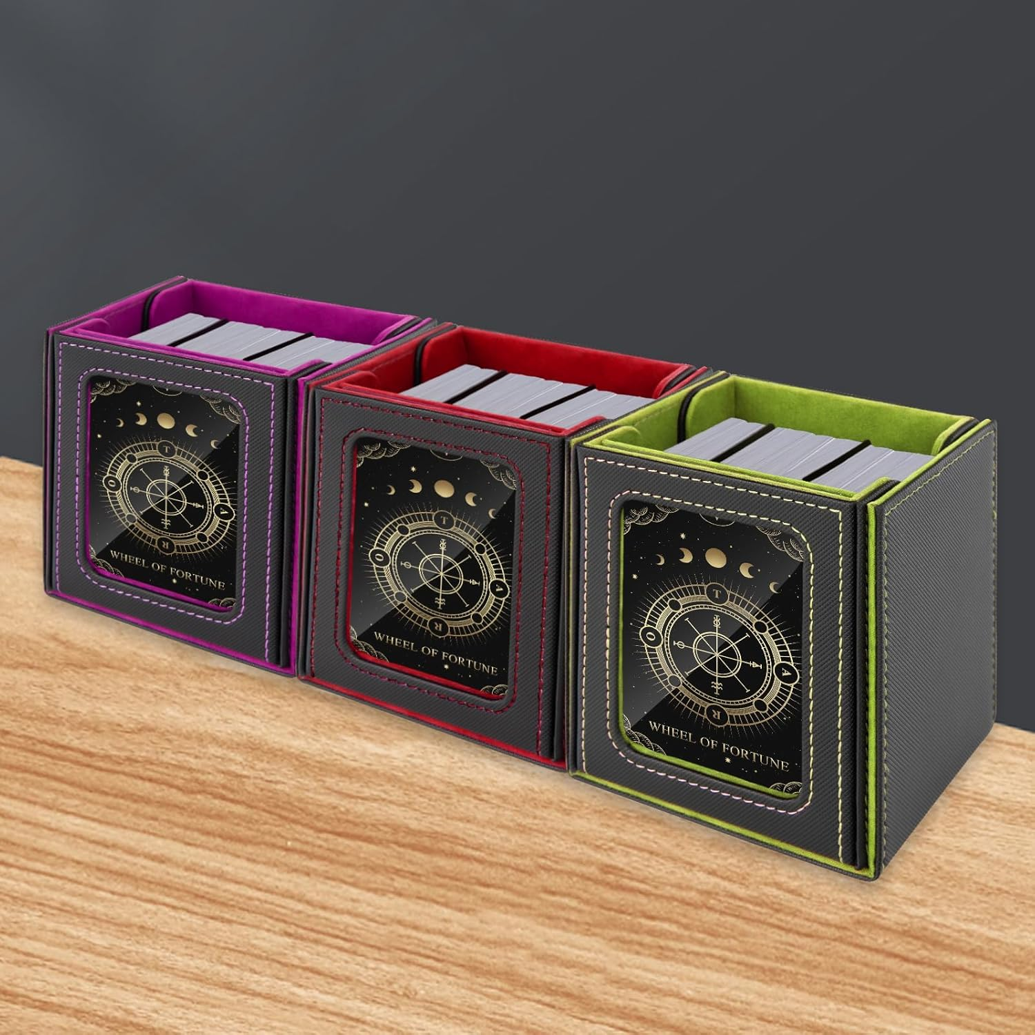 MTG Deck Box with Commander Window Display, Trading Card Storage Box Holds 100 Double-Sleeved Cards Suitable for Tcg/Ccg/Ptcg/Edh/Magic/Sport Cards (Purple) image number 4