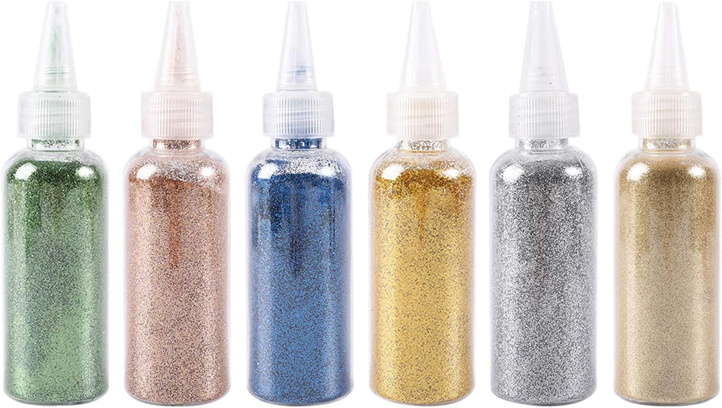 6 Pcs Nail Art Cosmetic Nail Powders Particle for Crafting Card Making Scrapbooking Party image number 3