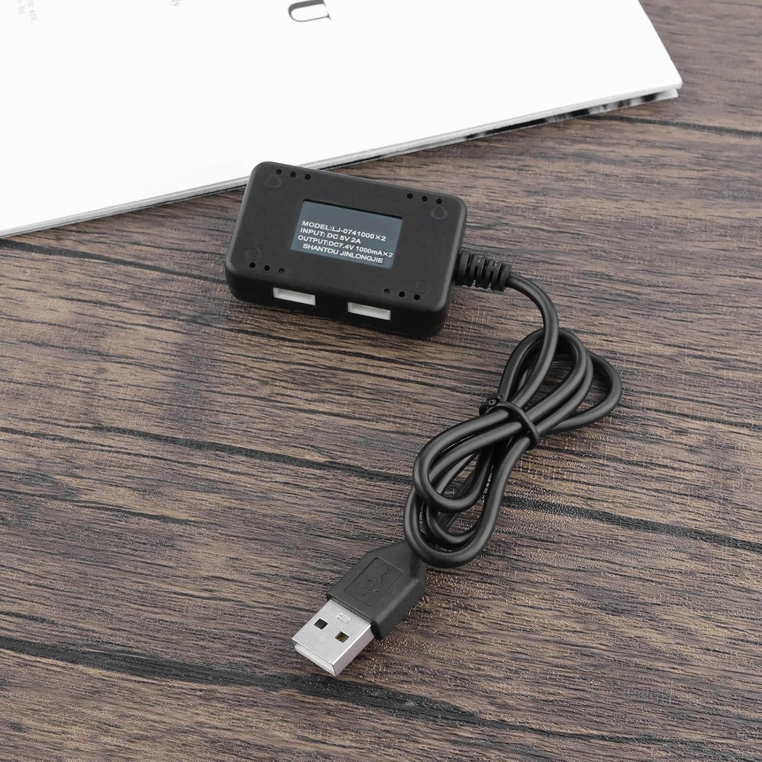 SING F LTD 1PC 7.4V 1 to 2 Charger Lithium Battery Charger with XH-3P Connector for Remote Control Drone Quadcopter Remote Control Boat 55Cm Black image number 4