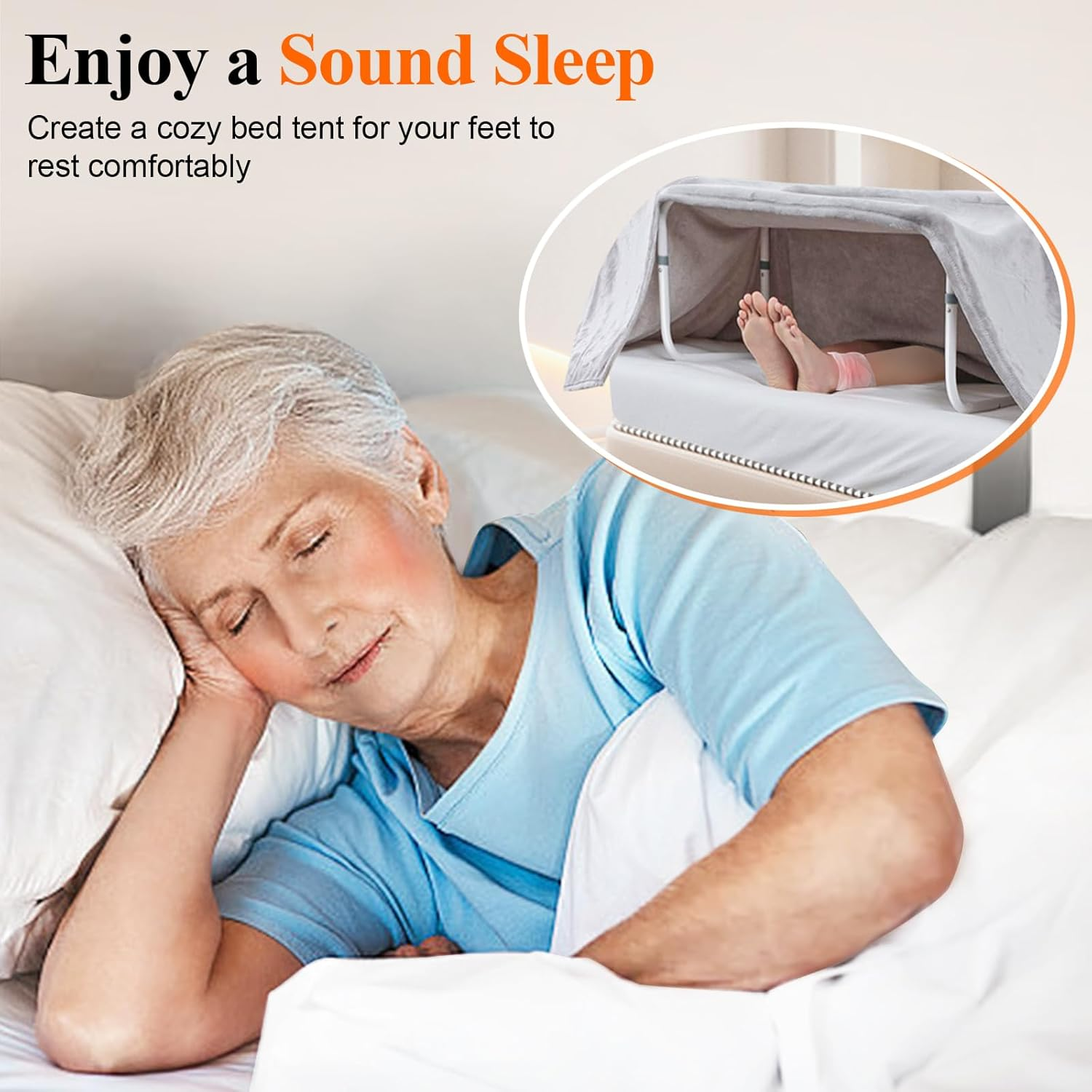 Depango Blanket Lifter for Feet, Adjustable Height Blanket Lifters for Foot of Bed, Aluminum Alloy Blanket Lifter for Foot Toes Leg Knee Ankle Post Surgery Recovery, 4 Clips Included image number 2