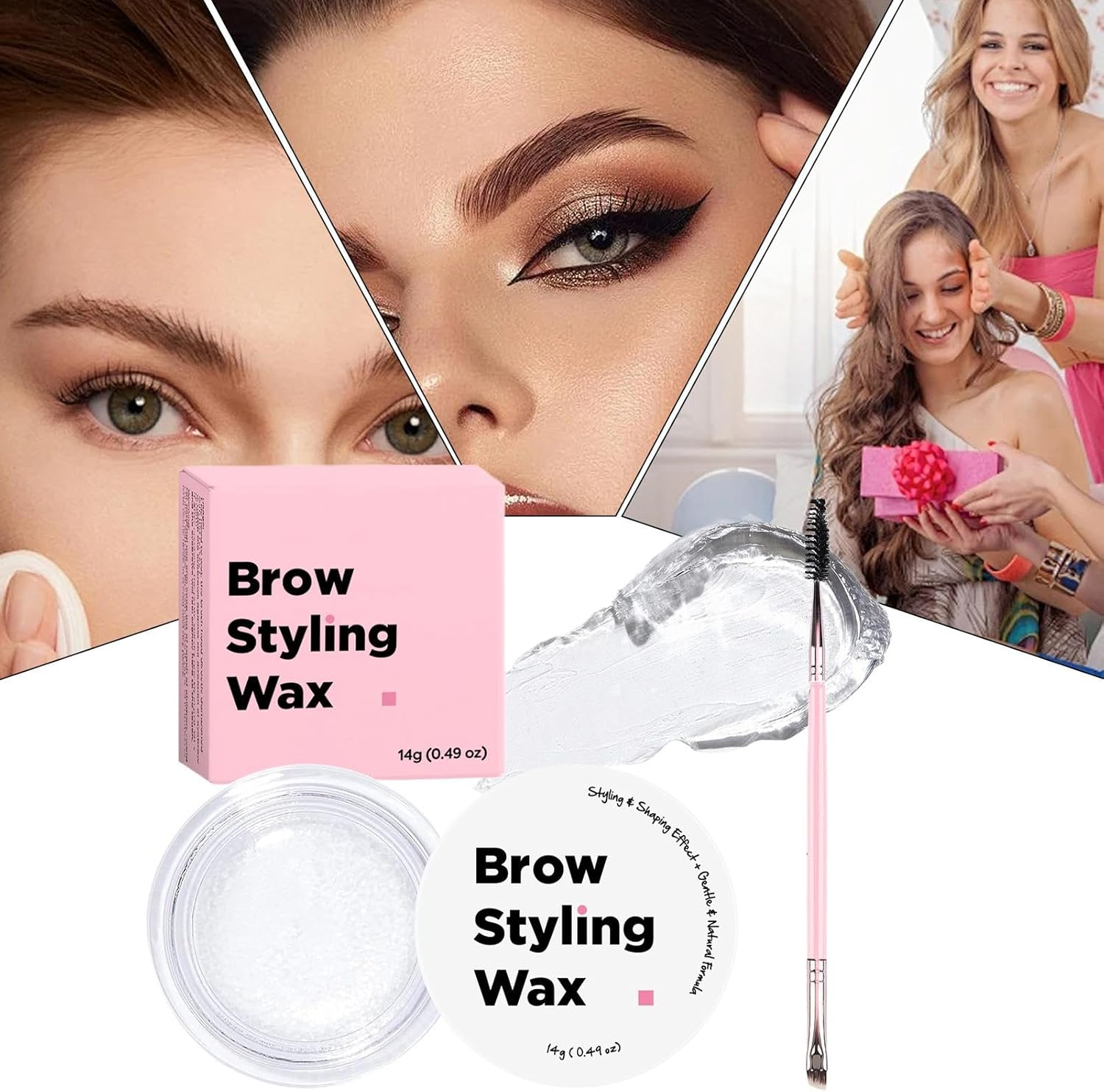 Eyebrow Gel,Long Lasting Clear Eyebrow Shaping Wax | Daily Use Eye Brow Lift Makeup Shaping Cosmetics for Women, Girlfriend, Mom image number 4