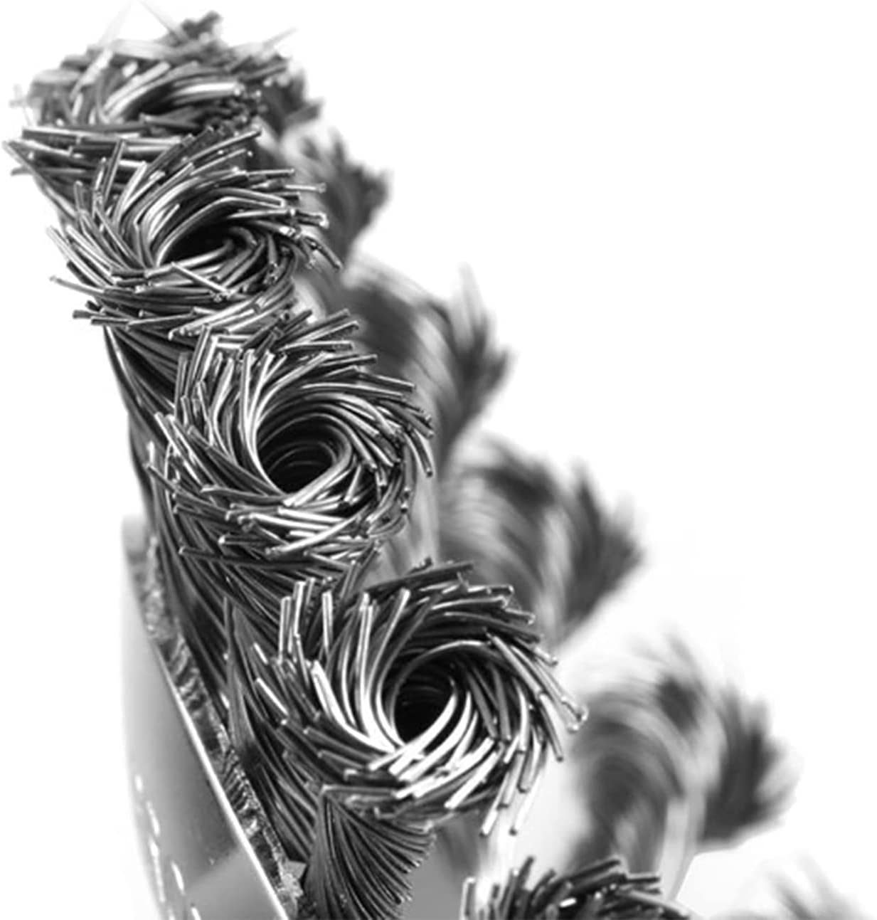 8 Inch Wire Brush Steel Weeding Tray Trimmer Head with Weeder Blade Adapter Kit for Lawnmower Brush Cutter Used for Fine Wire Trimmer Weeder Head Rust Removal image number 3