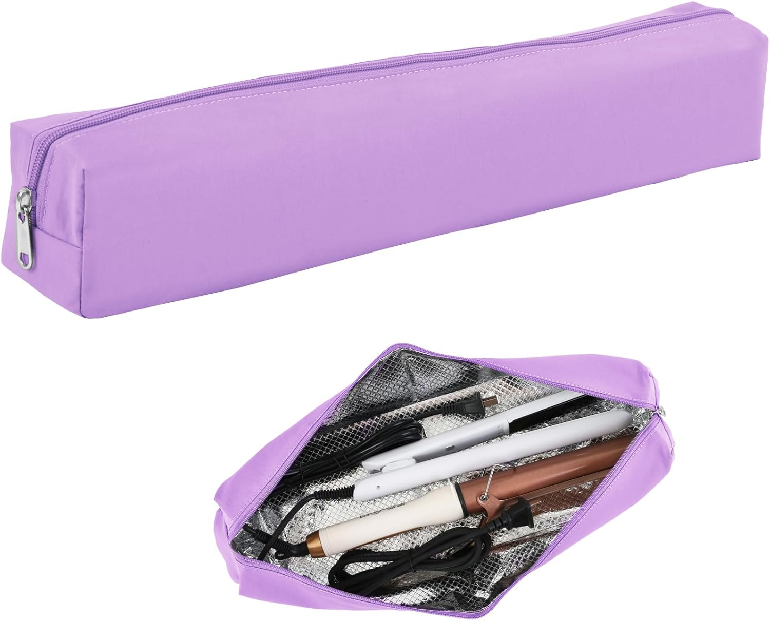 Suafrnut Hair Tools Travel Organizer Bag Portable Heat Resistant Storage Case Pouch for Curling Irons, Flat Irons, Hair Straightener, Hot Air Brush and Hair Styling Tools(17.7" X 3.2" X 3.2")