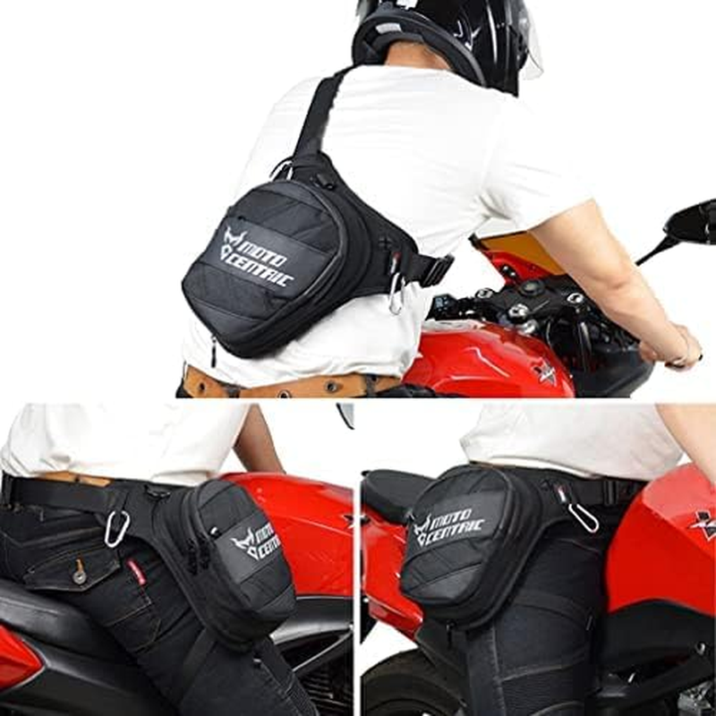 Canvas Thigh Drop Leg Bag for Men Outdoor Travel Hiking Climbing Tactical Military Motorcycle Bike Cycling Waist Fanny Pack Camping Casual Daypack image number 4