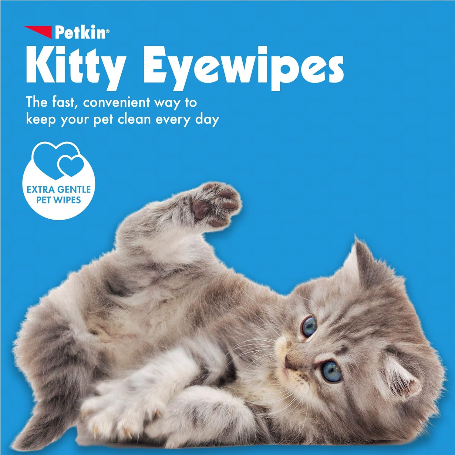 Petkin Kitty Eye Wipes, 40 Moist Wipes - Gentle Eye Cleaning Wipes Remove Dirt, Discharge, & Tear Stains - Safe, Convenient, Easy to Use Pet Wipes for Cats & Kittens - Ideal for Home or Travel image number 5