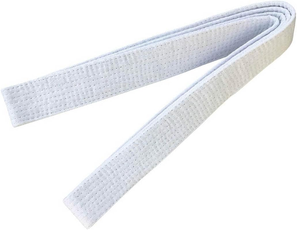 Dierjueyers Double Wrap Taekwondo Belt Karate Judo Hapkido Martial Arts Uniform Color Rank Belt 220Cm/280Cm (1) (&lrm;White) image number 2