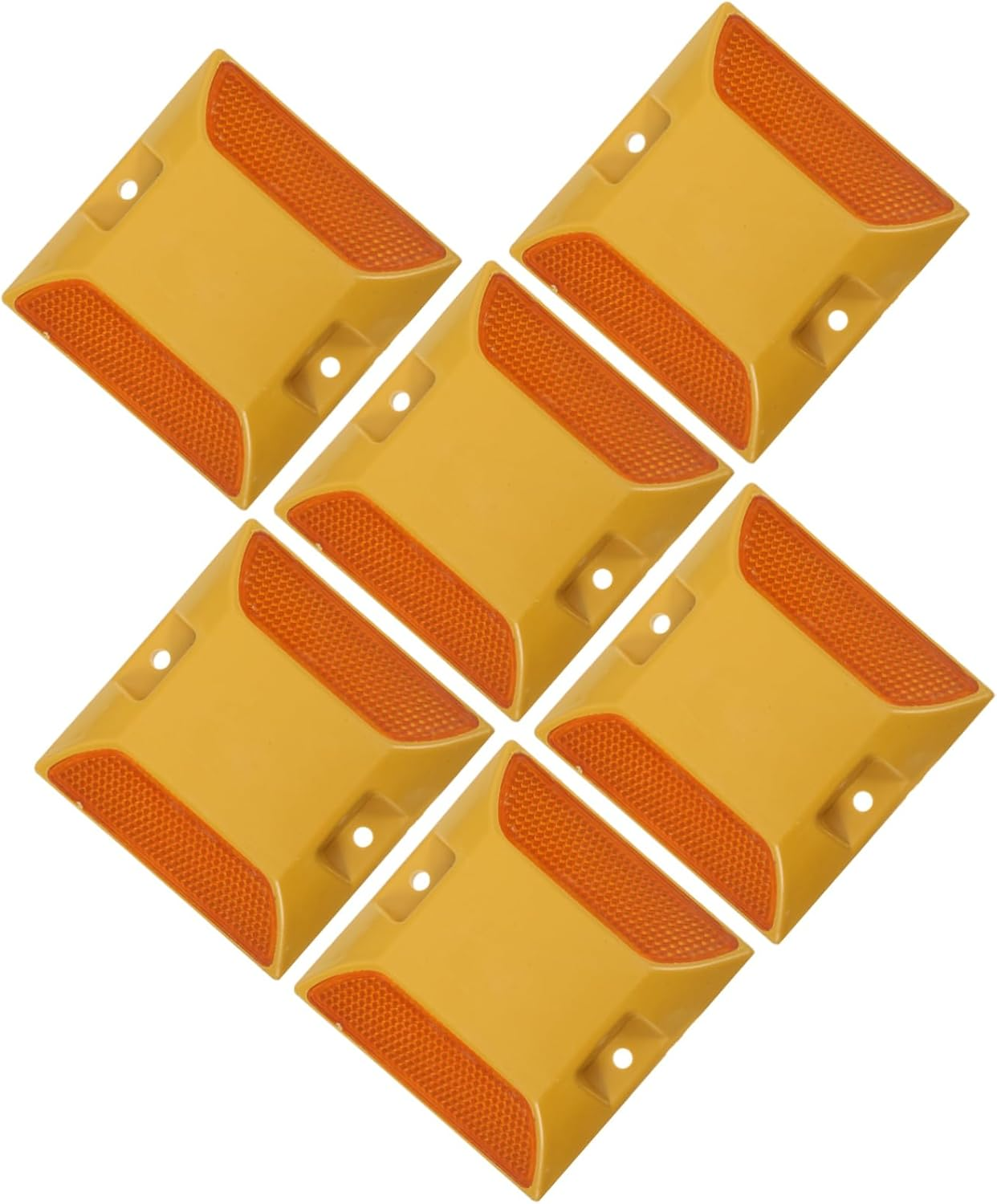 Optimal Night Visibility 6Pcs Reflective Road Markers Easy to Install Pavement Reflectors for Safe Driving image number 2