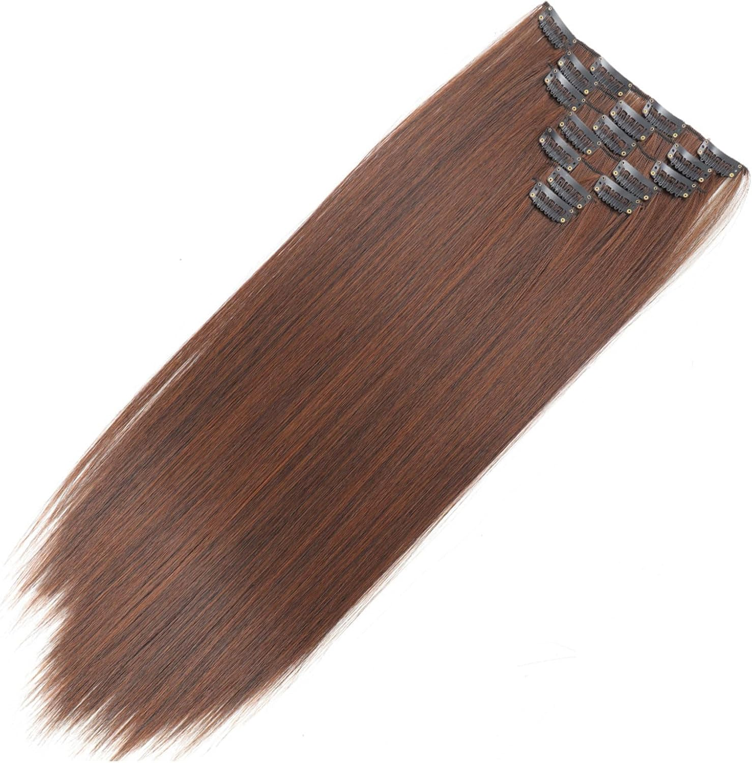 Clip in Hair Extension Set,Brown Full Head, 7Pcs 16 Clips 60Cm Long, Natural-Looking Volume&ndash; CRFY (BROWN)