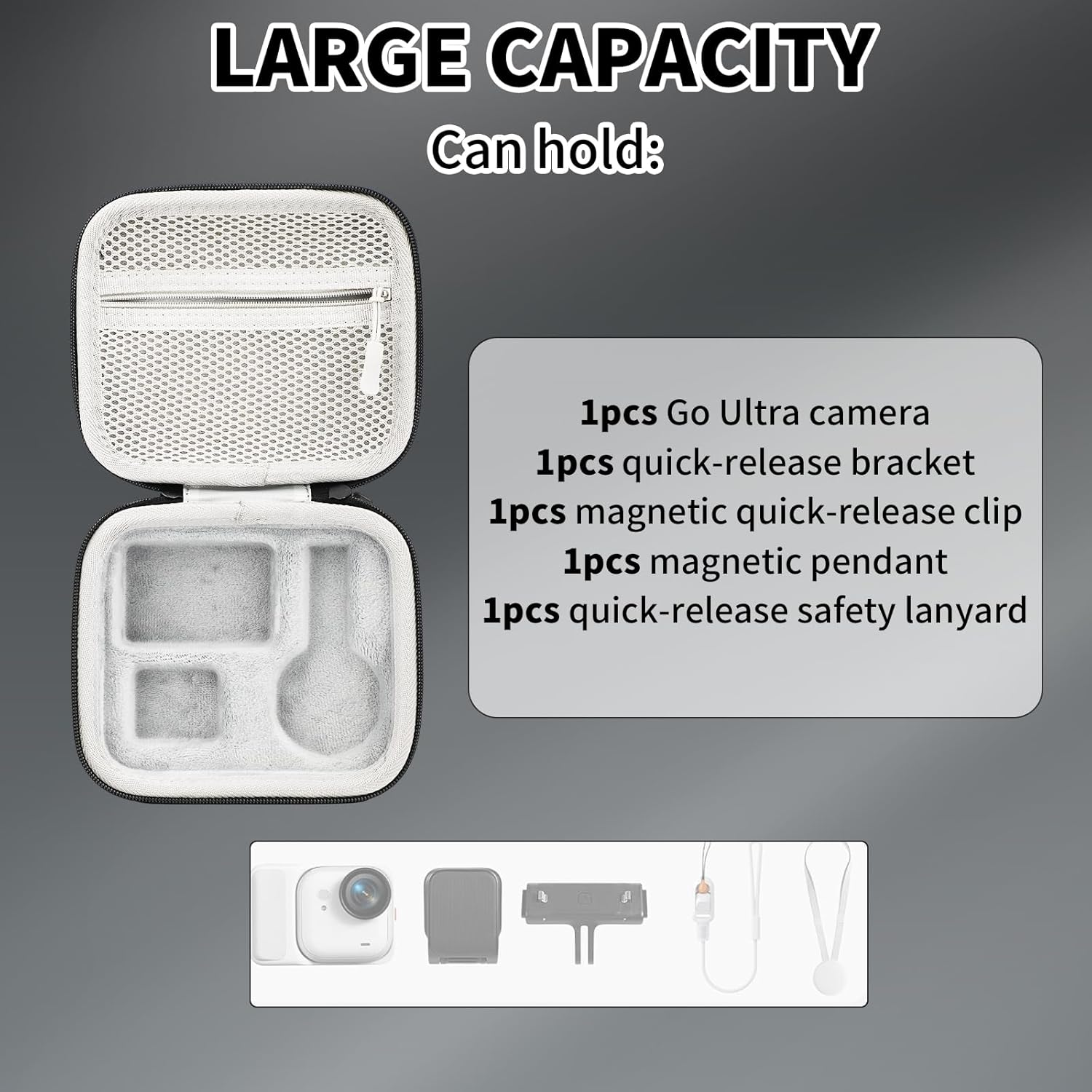 Carrying Bag for Insta360, Waterproof Portable Camera Storage Protective Case with Lanyard Practical Protective Accessories for Insta360 Go Ultra image number 1