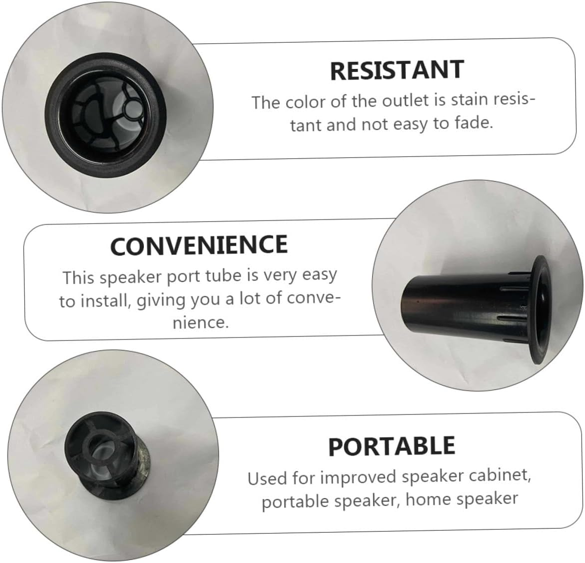 HIAKDOFT 20PCS Speaker Port Tubes Plastic Reflex Replacement Bass Subwoofer Air Outlet Tubes for Speaker System Low Frequency Enhancement and Noise Reduction image number 4