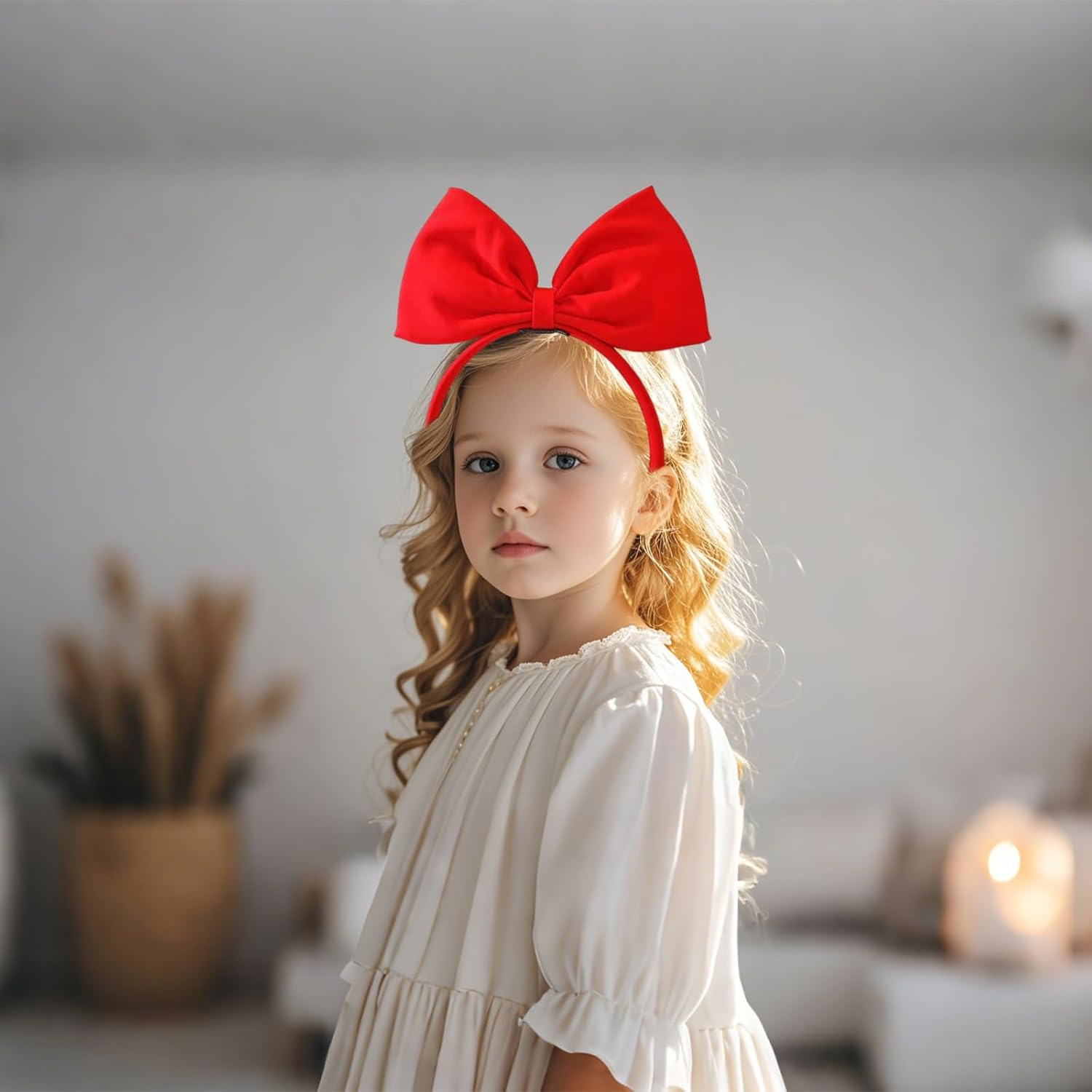 Axvxby Bow Headbands, Big Bows for Girls and Women, Red Bow Headbands Valentine'S Day Christmas Headbands Party Cosplay Hair Accessories (Red) image number 3